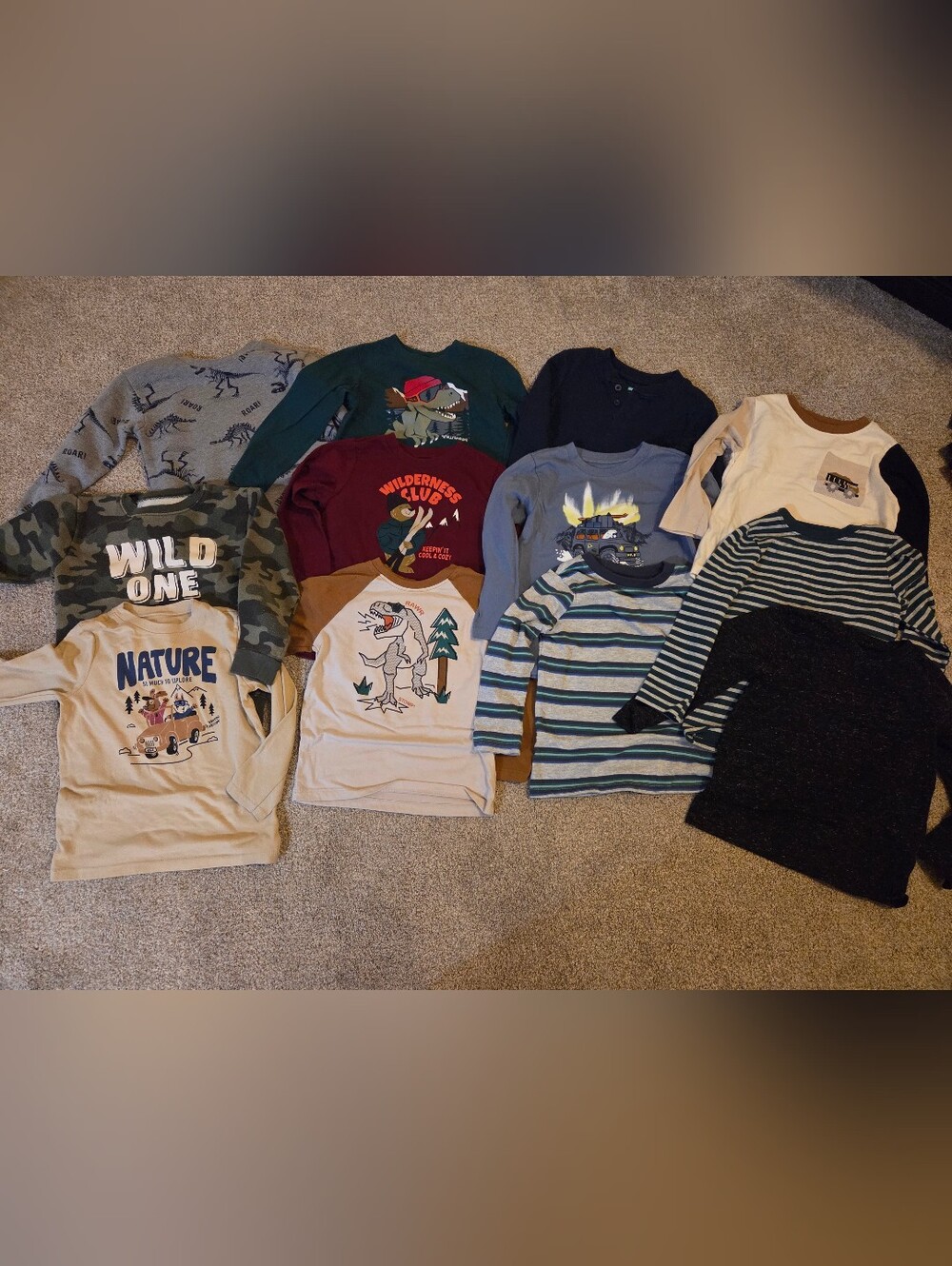 Garanimals Kids Long Sleeve Stripe & Graphic Tee Bundle